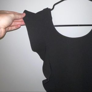 NWT NBW Selfie Leslie Black Ruffle Dress with Back Detail